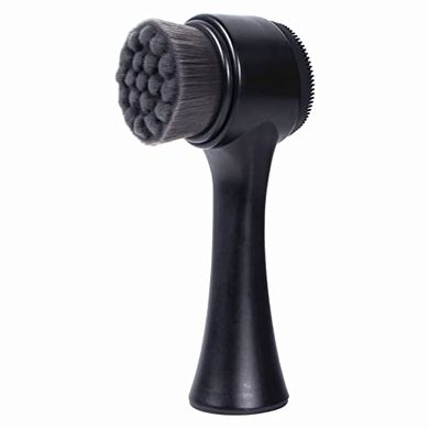 Dual-Sided Facial Cleansing Brush: Silicone & Bamboo Charcoal
