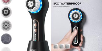 Rechargeable Waterproof Facial Cleansing Spin Brush with 5 Heads
