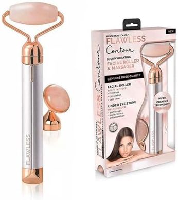 Flawless Contour Vibrating Facial Roller & Massager (Rose Quartz)
