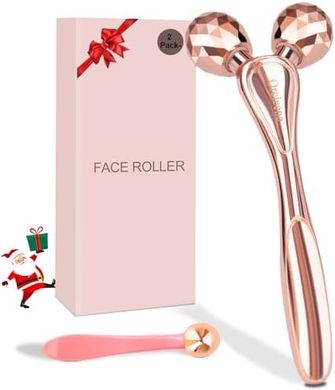 Rose Gold 3D Metal Face Roller & Gua Sha: Anti-Puffiness & Anti-Wrinkle