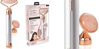 Flawless Contour Vibrating Facial Roller & Massager (Rose Quartz)
