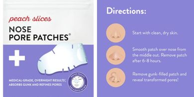 Peach Slice Hydrocolloid Pore Patches: Vegan, Cruelty-Free (7 ct)
