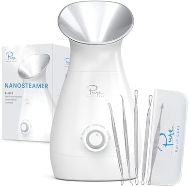 Nano Ionic Facial Steamer: 3-in-1 Spa Treatment with Skin Kit
