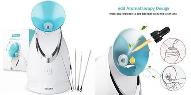 EZBASICS Ionic Facial Steamer: Home Spa Moisturizer & Pore Cleanser
