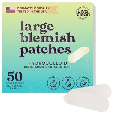 LivaClean Hydrocolloid Acne Patches (XL, 50 count)
