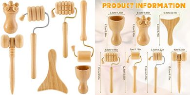 7-Piece Wooden Face Sculpting & Massage Tool Kit for Women
