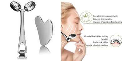 Yeamon Face & Body Roller Massager: Gua Sha Tool for Women
