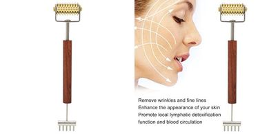 Copper & Wood Facial Roller: Dual-Head Blood Circulation Tool
