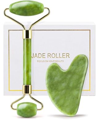 Jade Roller & Gua Sha Set: Cooling, Firming Face Sculptor
