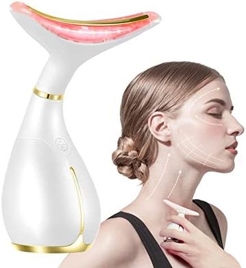 Ms.W 3-in-1 Beauty Massager for Face and Neck, Vibrating Facial Massager with Heat, Vibration and Led. Electric Face Massager for Skin Improve, Smooth, Firm