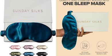 SUNDAYSILKS™ Mulberry Silk Sleep Mask: Blackout Comfort for Travel & Relaxation
