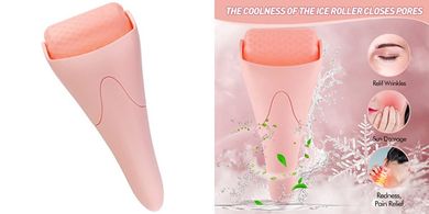 Pink Ice Roller: Cooling Face & Eye Massager for Wrinkles & Puffiness
