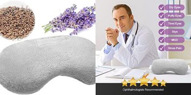 Lavender Aromatherapy Weighted Eye Mask for Dry, Puffy Eyes & Sinus Pain
