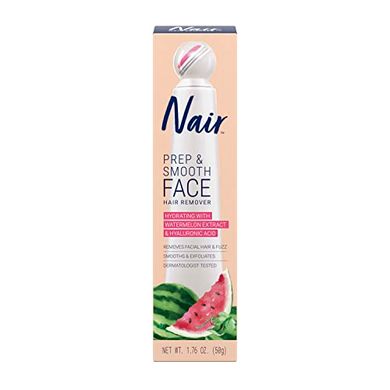 Nair Face Exfoliating Depilatory Cream: Smooth Skin with Hyaluronic Acid
