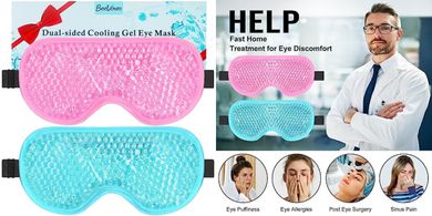 Cooling Gel Eye Masks: Puffiness, Allergy, Sinus, Migraine Relief
